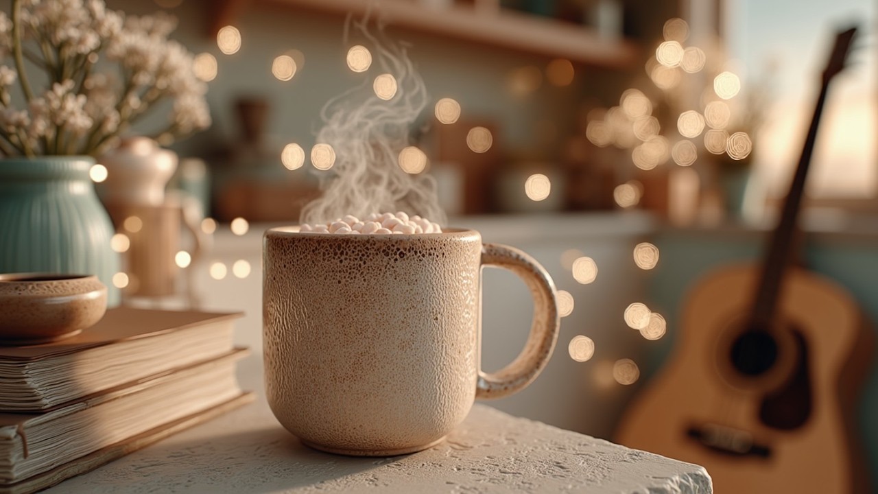 Уютный Джаз Гитара Кафе ☕ Музыка для Утра и Учебы