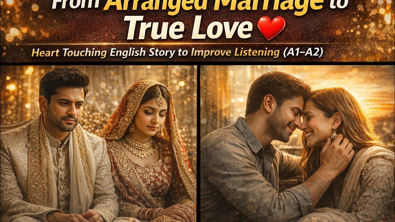 From Arranged Marriage to True Love ❤️ | Heart Touching English Story to Improve Listening (A1–A2)