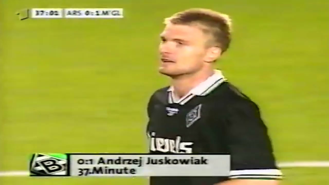 Andrzej Juskowiak gol Arsenal - Borussia M. 2-3 Puchar UEFA 10.09.1996