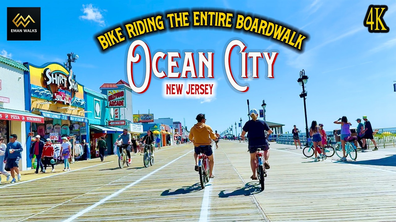 Ocean City NJ Boardwalk 4K | Morning Bike Ride 🚴&zwj;♂️🌅