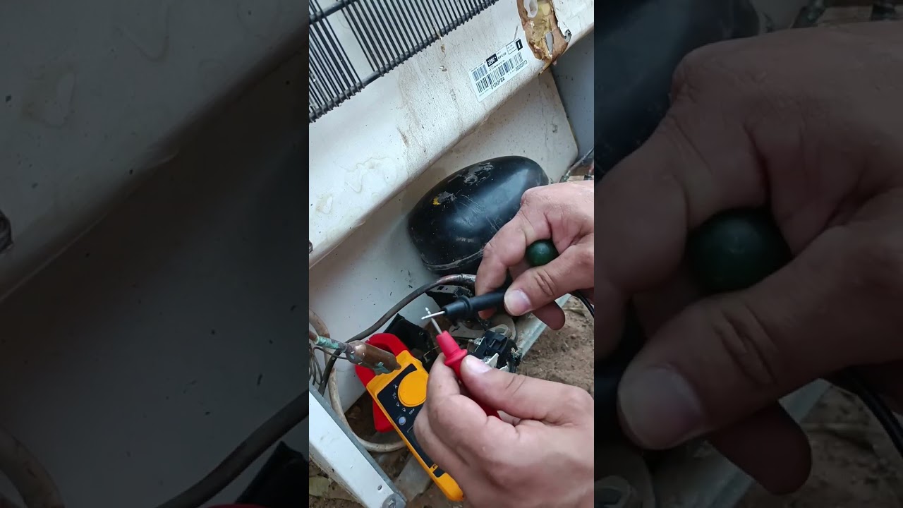 como testar compressor de geladeira na pr&aacute;tica #compressor #geladeira #teste #queimado
