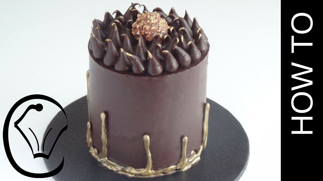 Golden Nutella Reverse Drip Cake by Cupcake Savvy's Kitchen