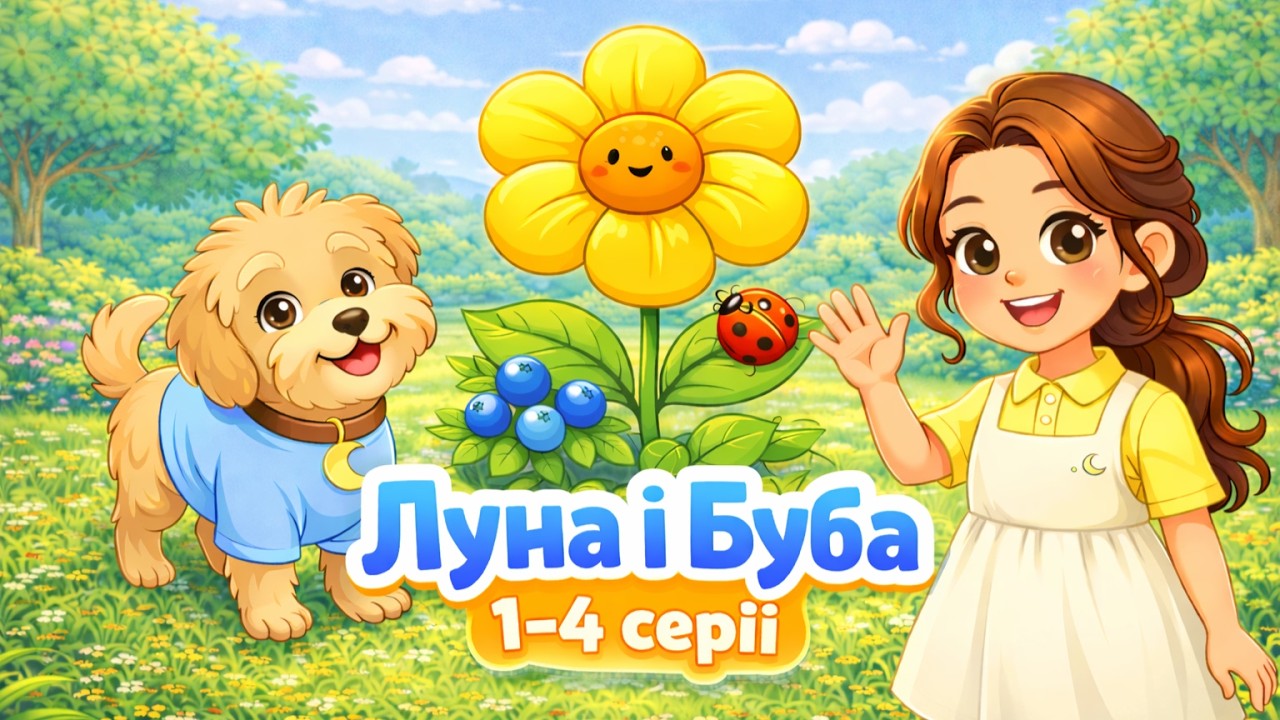 Луна і Буба 1-4 серії | Знайомство, Кольори, Форми та Цифри🌈 Розвиваючі мультики українською