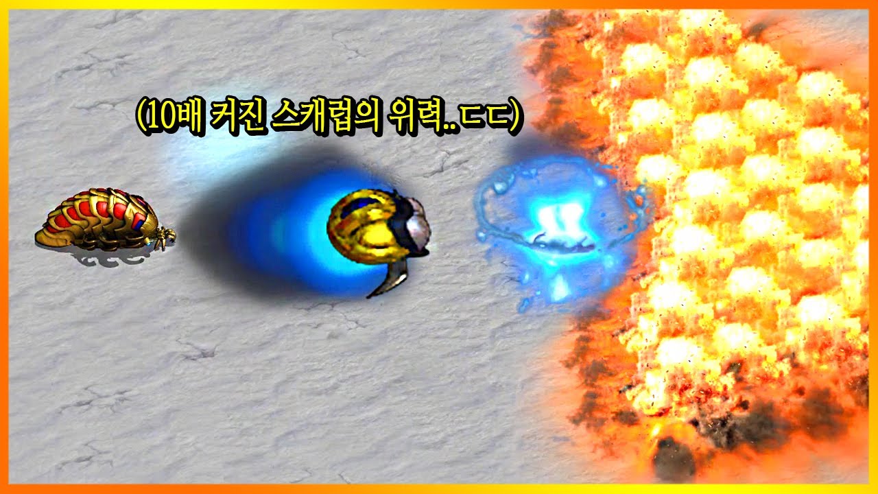 리버 스캐럽의 크기를 10배 키웠더니... 스타크래프트1 리마스터