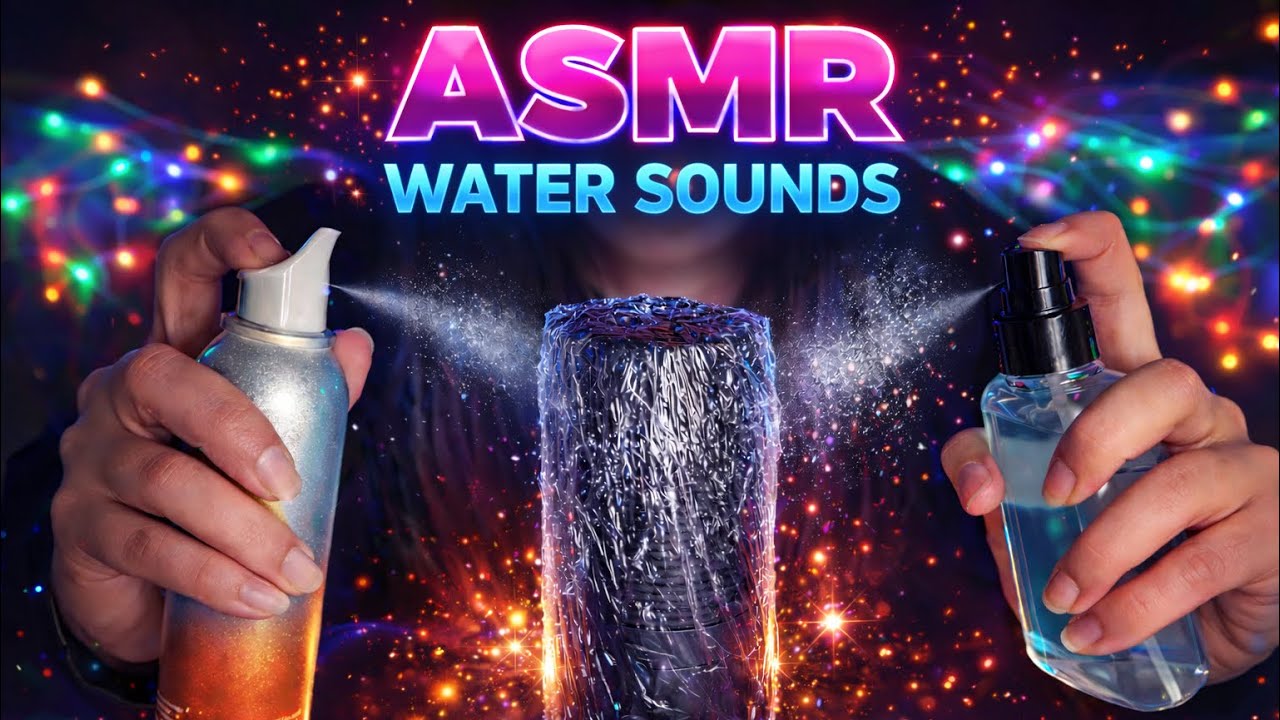 ASMR Spray direto no microfone pra você relaxar (water sounds, spray on mic)💧🎙️ #asmr 