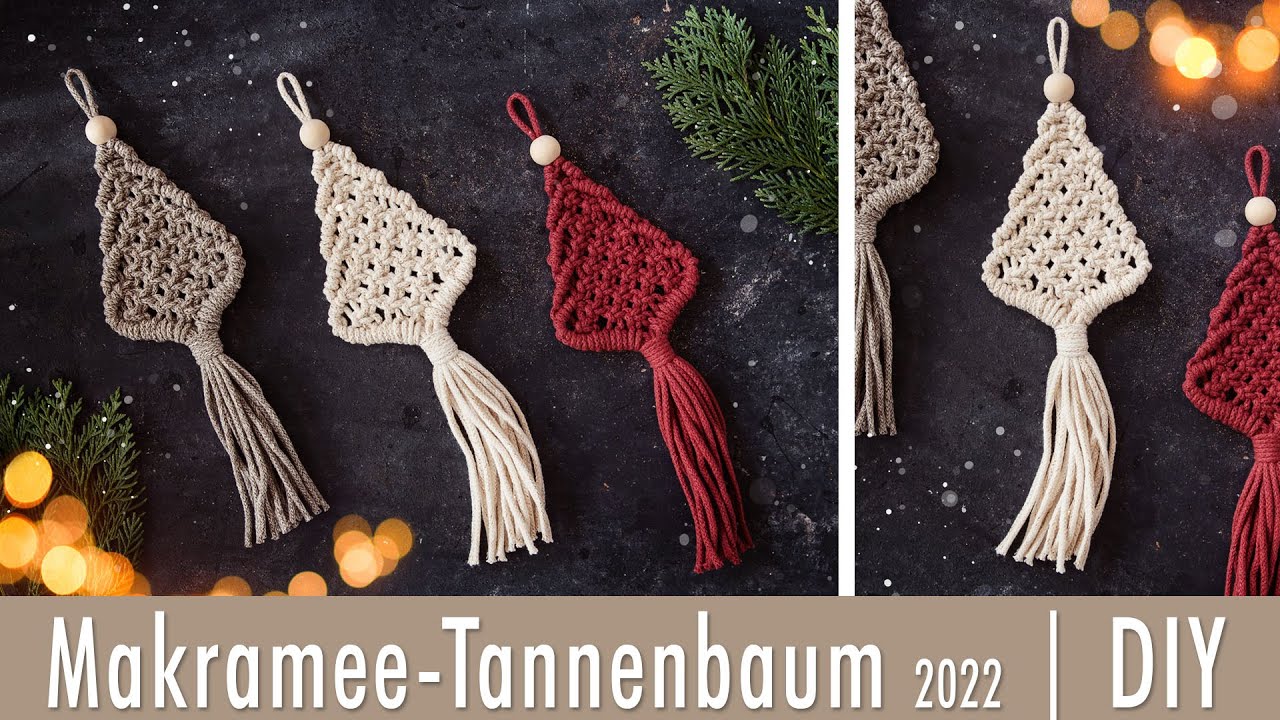 Makramee-Tannenbäumchen | DIY Anleitung zum mitknoten | hübsche, kleine Weihnachtsdeko