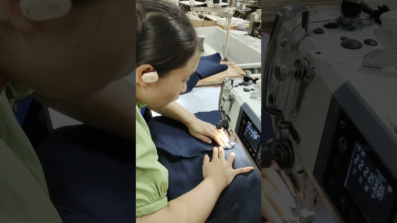 Sew the kangaroo pocket #sewing #factory #sewingmachine #clothing #manufacturer