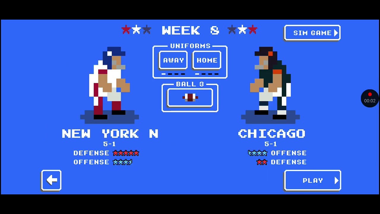 OT win in Soldier Field Retro Bowl S2 W8 Bears vs Giants 