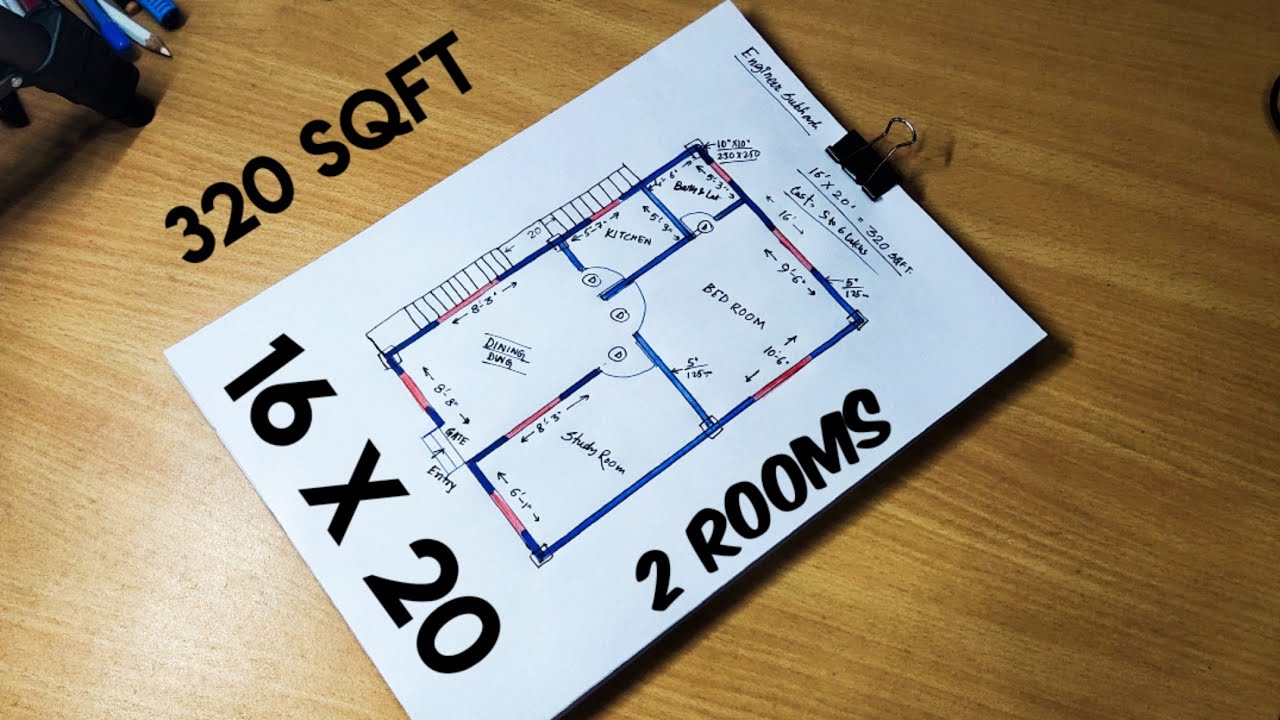 16 x 20 sqft small house plan II 320 sqft ghar ka naksha II 16 x 20 house design