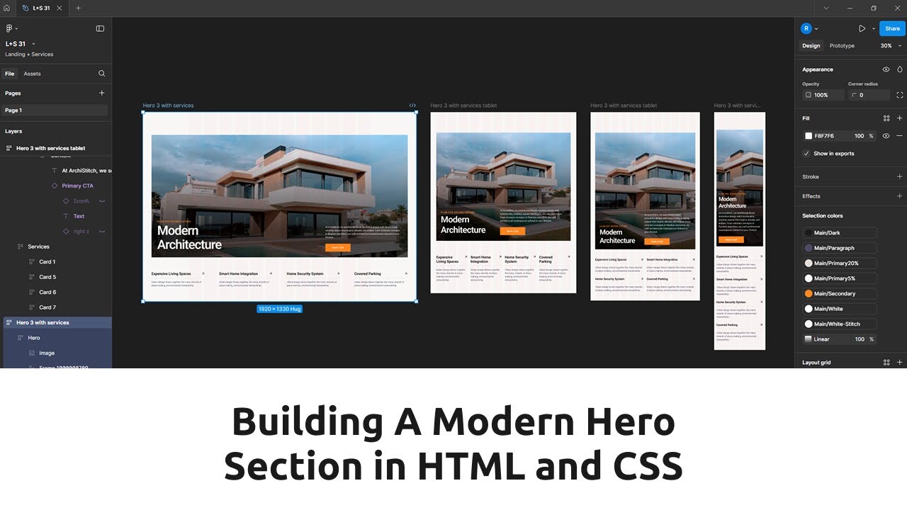 Responsive Design Tutorial - Modern Hero Section in HTML and CSS