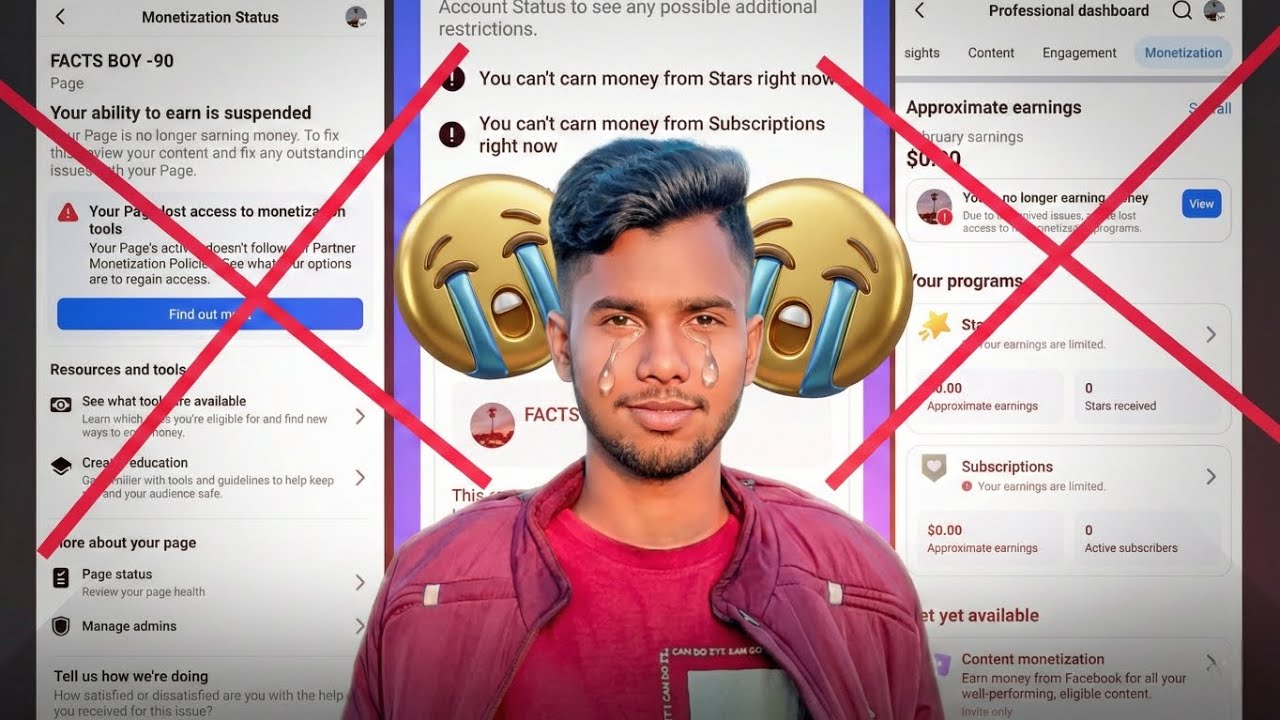 Facebook Page Monetization Disabled 😭 | Earnings Suspended Problem Fix (Stars & Subscriptions) 🔥