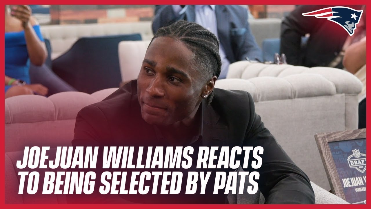 Joejuan Williams reacts to being selected by the Patriots in the 2nd round of NFL Draft