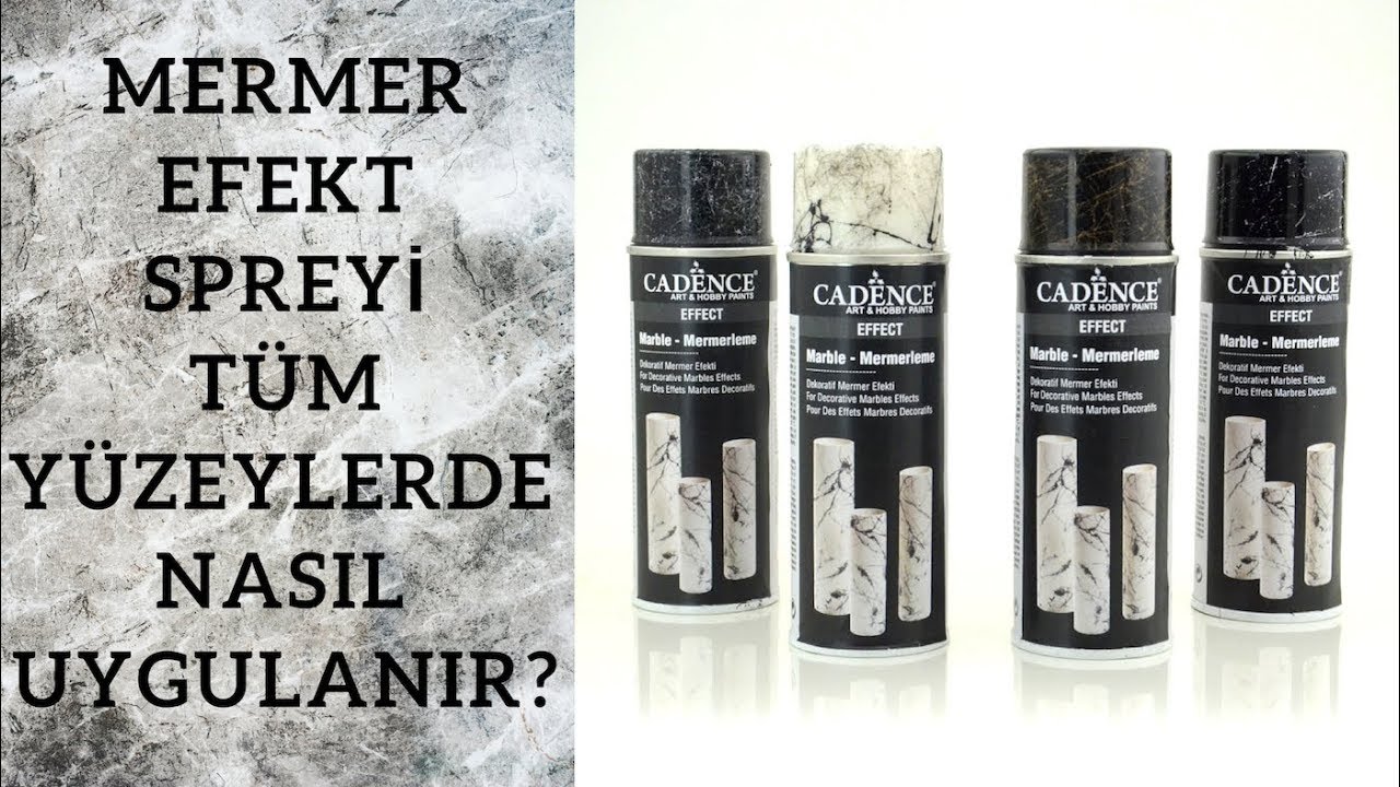 Cadence Mermer Efekt Spreyi - Ahşap, deri, cam, fayans ve kumaş yüzeylere uyguladık!