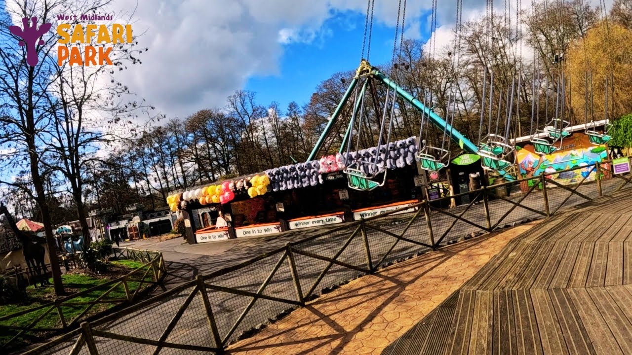 Jungle swings on ride POV West Midlands Safari park