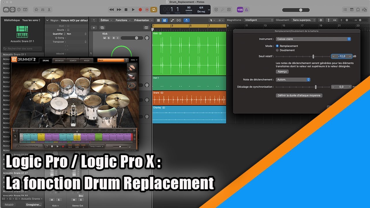 Tutoriel Logic Pro (en Français): la fonction Drum Replacement.