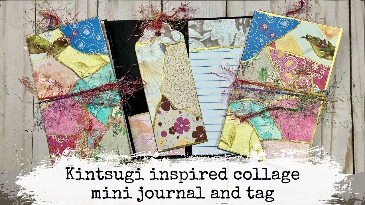 Kintsugi inspired collage journal and tags | One page wonder 8.5x11