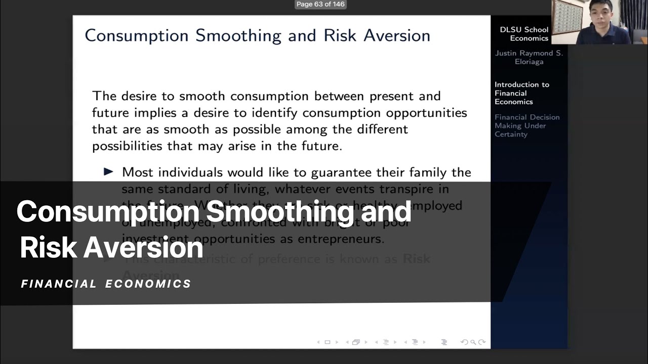 Consumption Smoothing and Risk Aversion