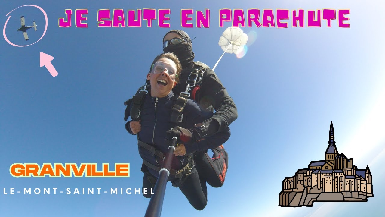 Je saute en parachute 🪂​ près du Mont-Saint-Michel (Granville) avec ABALONE Parachutisme : Mortel 🤢!