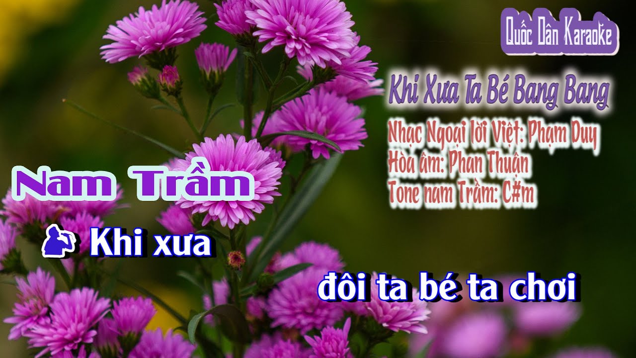Karaoke Khi Xưa Ta Bé Bang Bang | Rock | Tone Nam Trầm (C#m,Tp:150) | Quốc Dân Karaoke