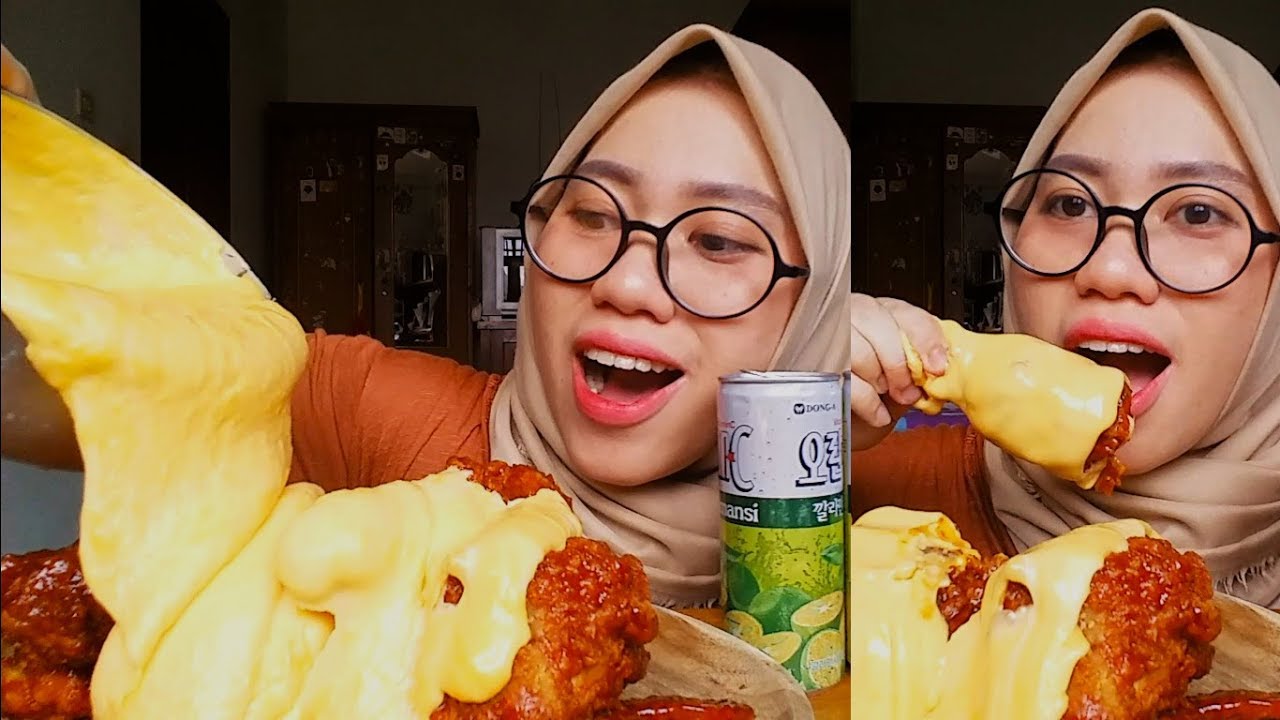 MUKBANG RICHEESE FIRE CHICKEN + FIRE WINGS EXTRA CHEESE