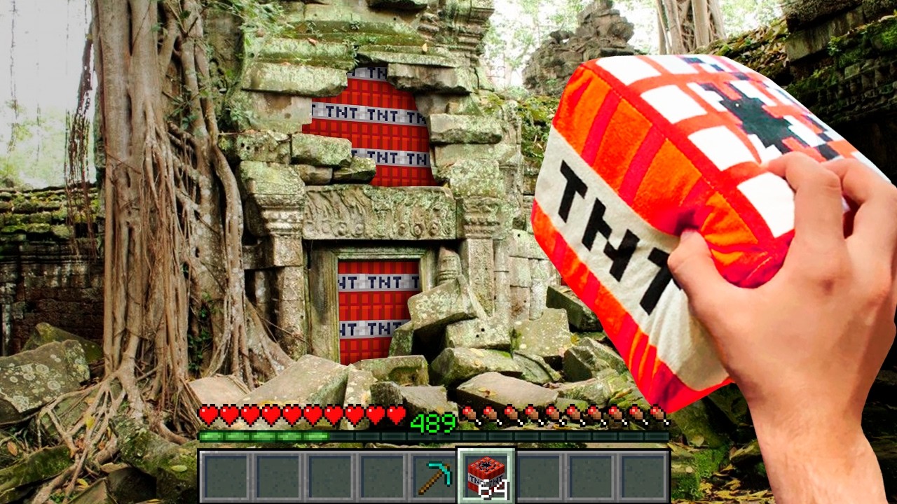 Minecraft in Real Life POV -  TNT WALL TRAP in Realistic Minecraft 創世神第一人稱真人版