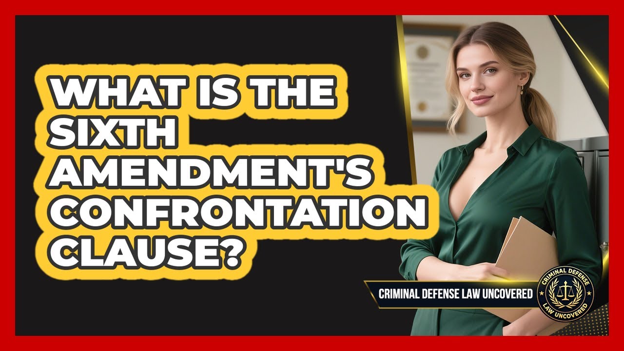 What Is The Sixth Amendment's Confrontation Clause? - Criminal Defense Law Uncovered