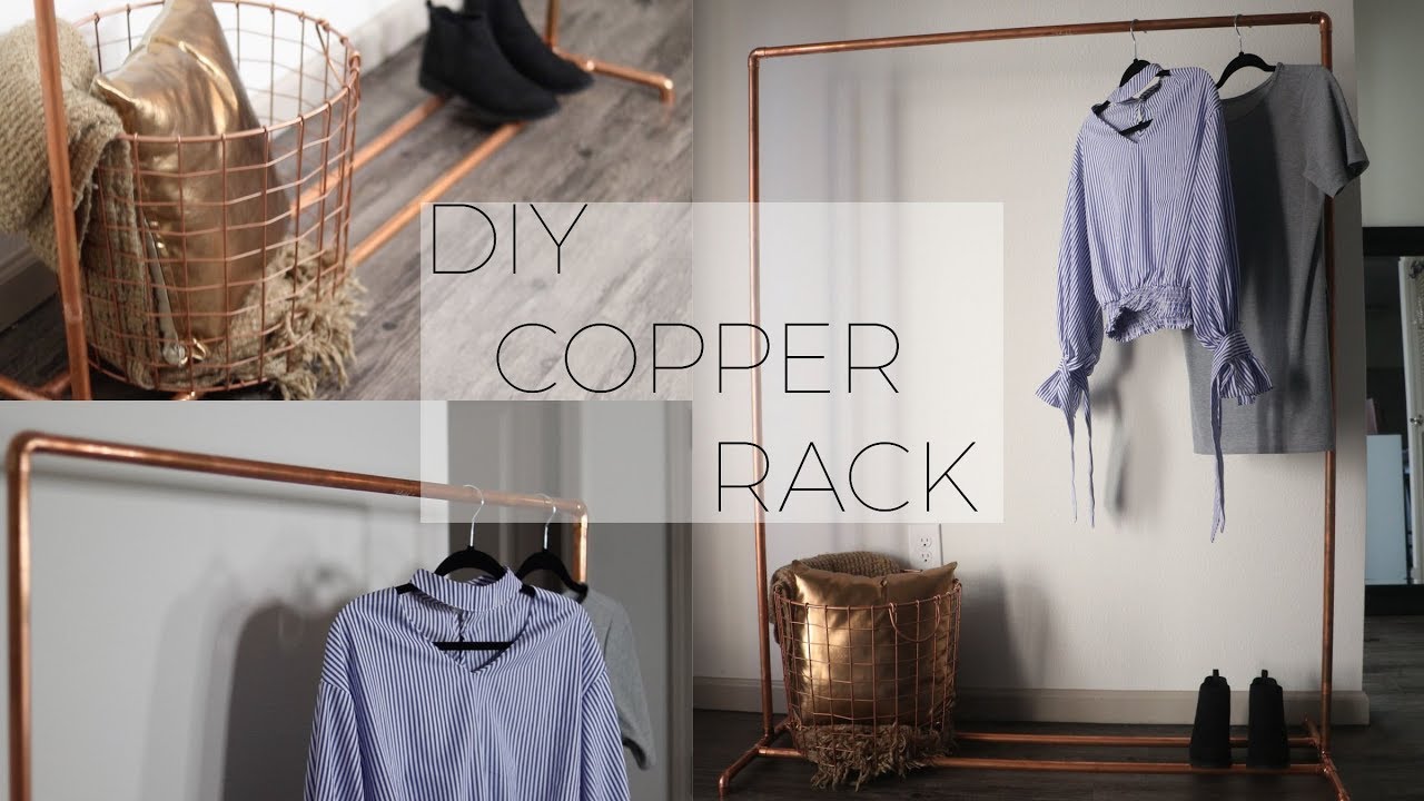 DIY Copper Pipe Clothing Rack!! || TheAdeTomi