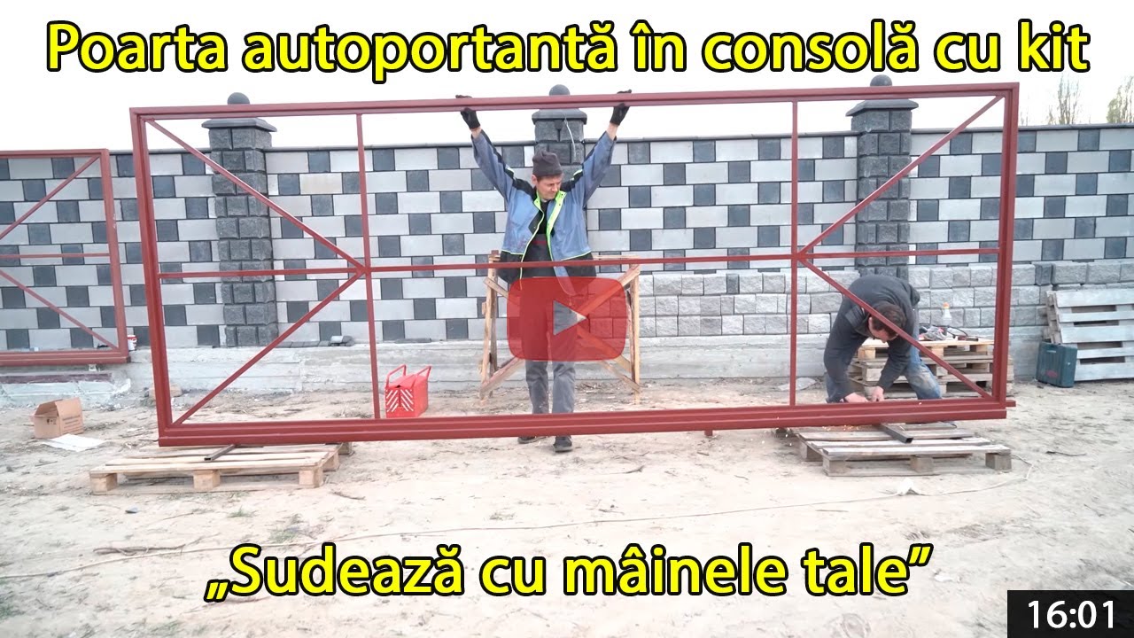 Nu plăti în exces. Poarta autoportantă în consolă cu kit „Sudează cu mâinele tale” + desen gratuit
