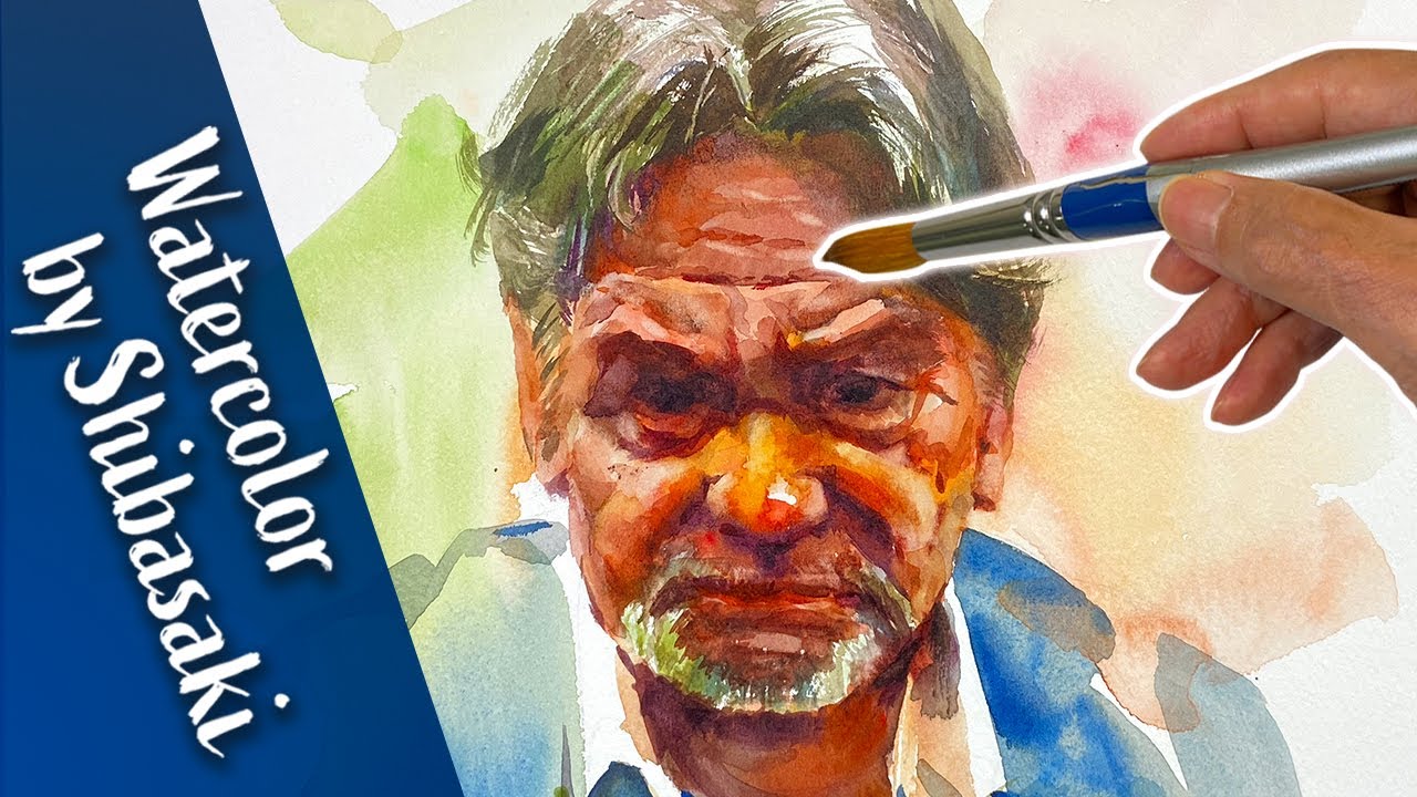 【柴崎春通の水彩画】成人男性の顔の描き方