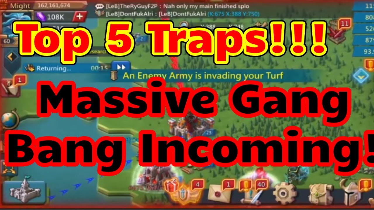 Lords Top 5 traps! Crazy traps eating everything!