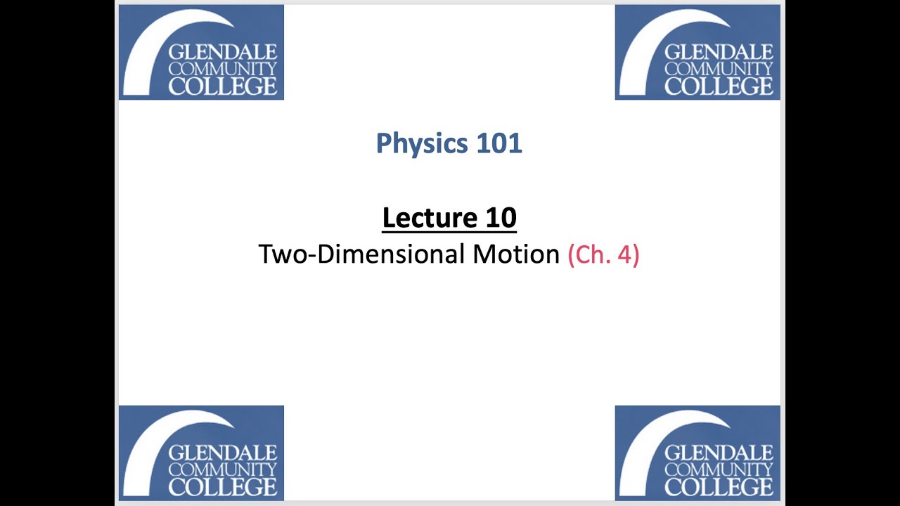 Phys 101 - Lecture 10 - Two-Dimensional Motion