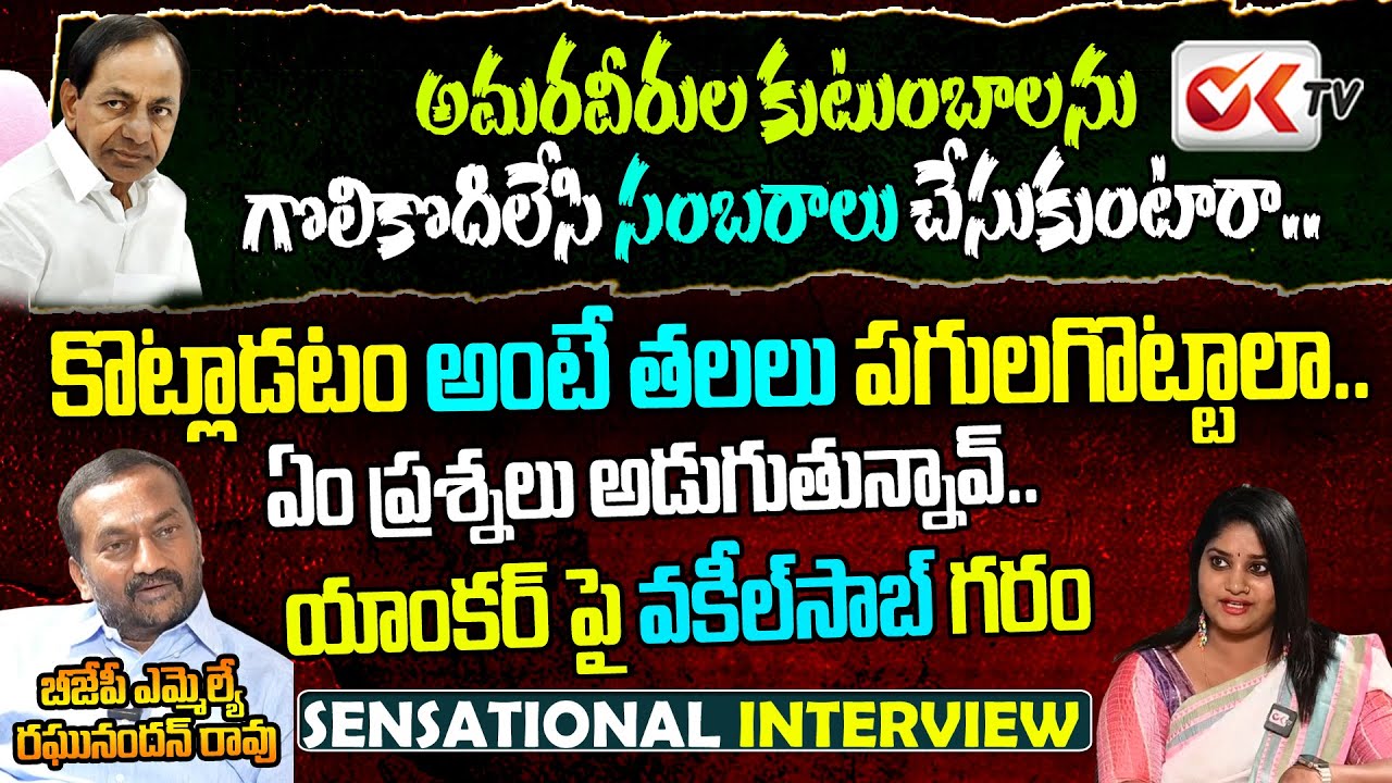 ఏం ప్రశ్నలు అడుగుతున్నావు | BJP MLA Raghunandan Rao Sensational Interview | OK TV