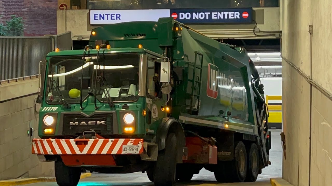 Wasteco Garbage Truck Rear Loader Downtown TORONTO