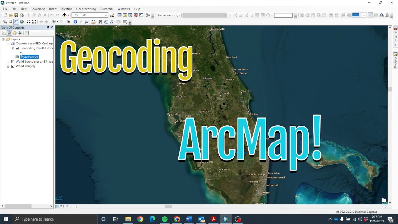 Простое геокодирование в ArcGIS ArcMap