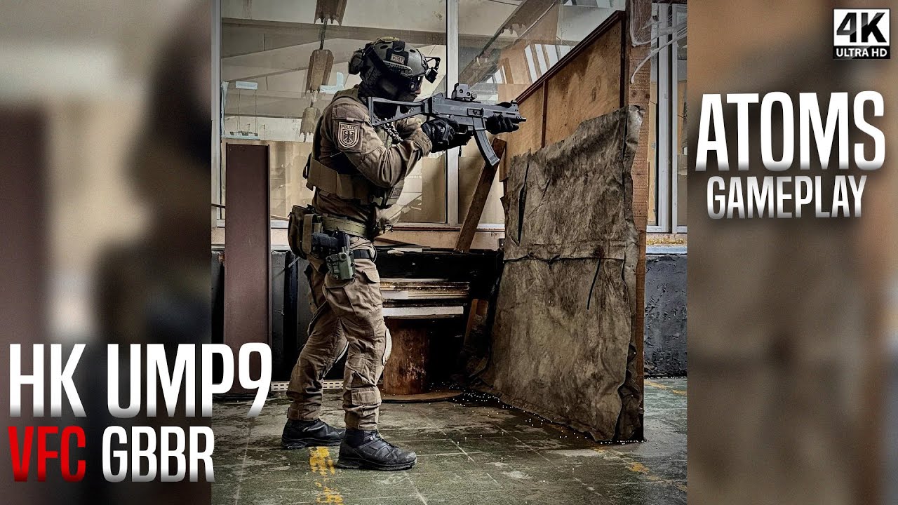 Airsoft Gameplay UMP9 VFC GBBR on CQB ATOMS (Vosges) 4K
