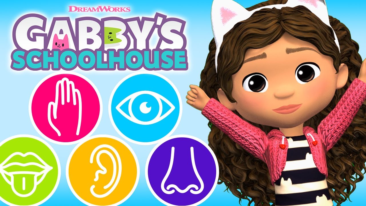 Learn The 5 Senses! Sight 👀 Sounds👂 Smells 👃+ More Learning Games For Toddlers | GABBY'S SCHOOLHOUSE