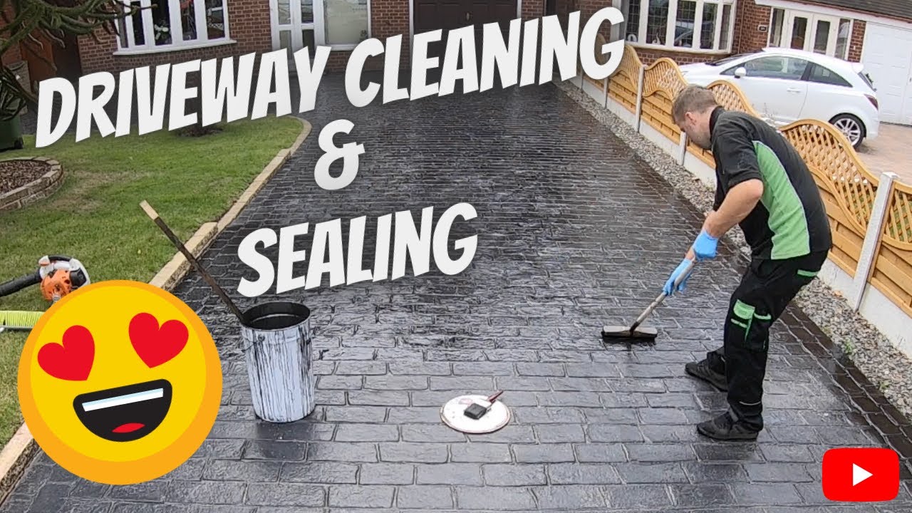 Imprinted Concrete Driveway Cleaning & Sealing
