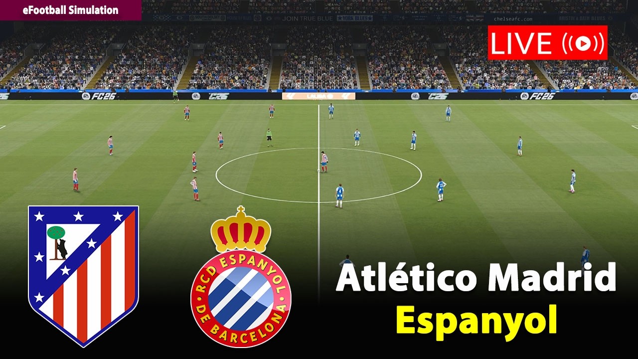 🔴Live- Atlético Madrid vs Espanyol | Spanish LaLiga 2025/26 Match | PES21 Game Simulation