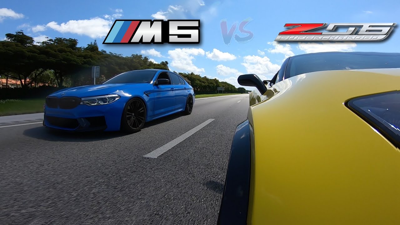 BMW F90 M5 (Downpipes & JB4 Tune) vs Corvette C7 Z06 (full bolt-ons) | 800HP F90 M5 vs 800HP C7 Z06!