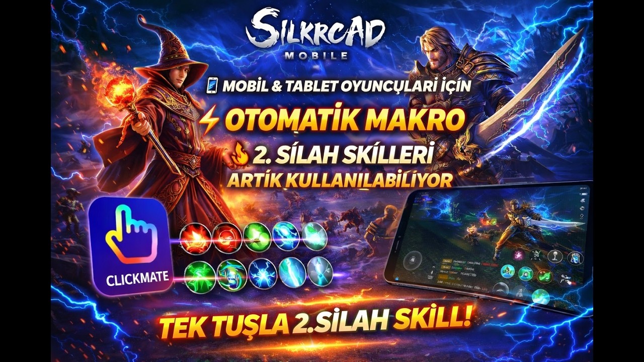 MOBİL & TABLET OYUNCULARI İÇİN OTOMATİK MAKRO! 😱 2. SİLAH SKİLLERİ ARTIK OTOMATİK | Silkroad Mobile
