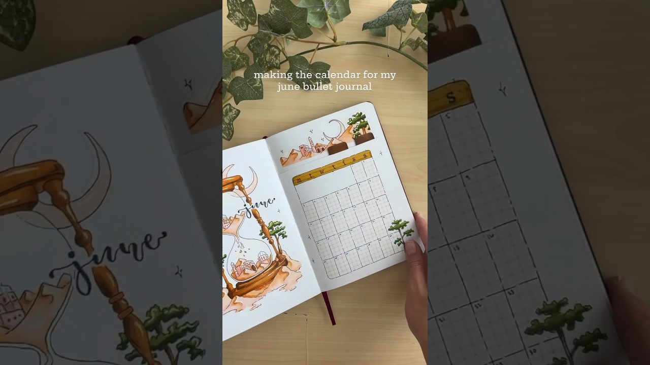 making the calendar for my 2024 june bujo ✨ full video on youtube! bujo ideas for beginners