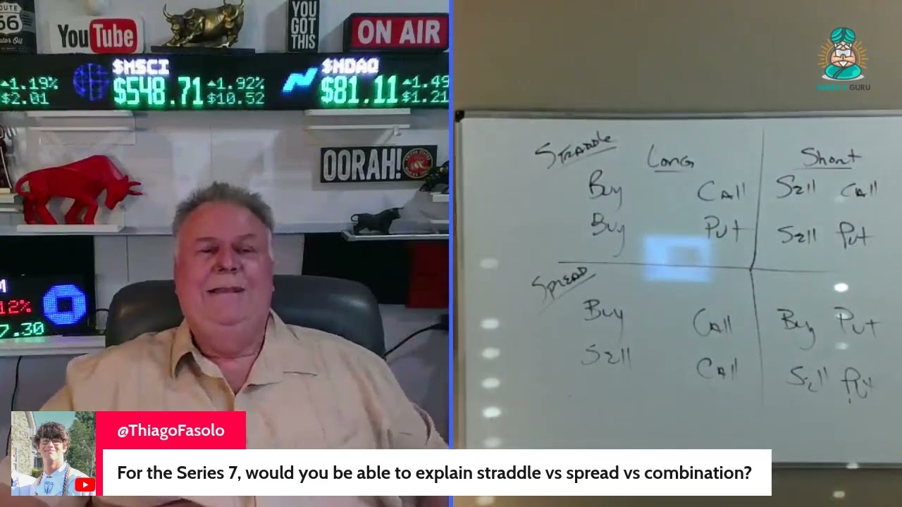 Can you explain Straddle, Spreads and Combinations on my Series 7 Exam?