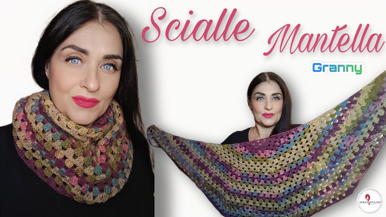 Un Regalo di Natale Unico :Scialle-Mantella Punto Granny