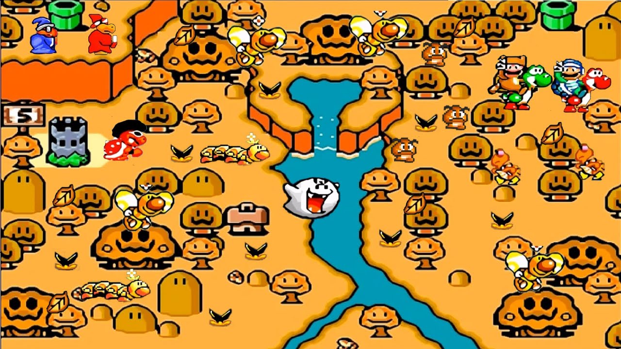 Super Mario World 2021 HD: World 5: Autumn Forest