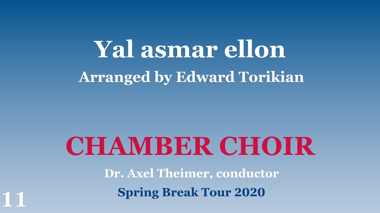 CSBSJU Chamber Choir - Yal asmar ellon