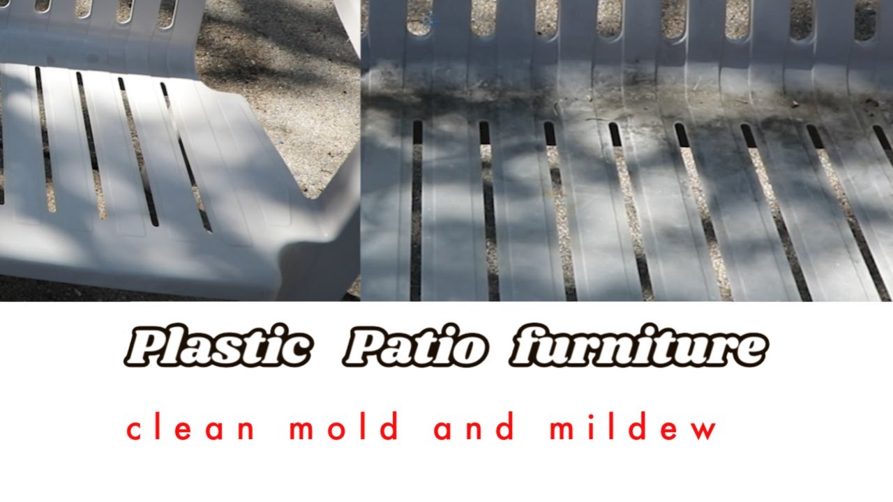 Cleaning mold and mildew off plastic patio furniture.