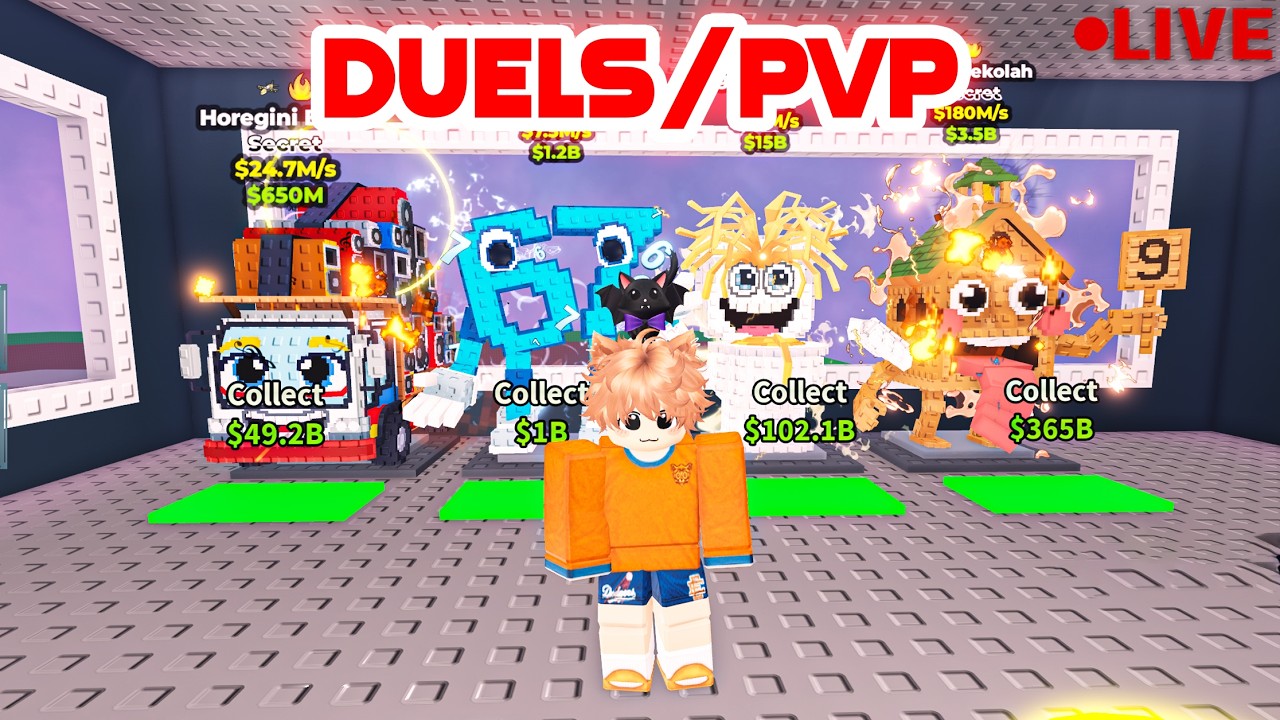 PRICIL MAU  DUEL/PVP LAGI KAK⚔️di  Steal A Brainrot Roblox Multiplayer #multiplayer #liveroblox