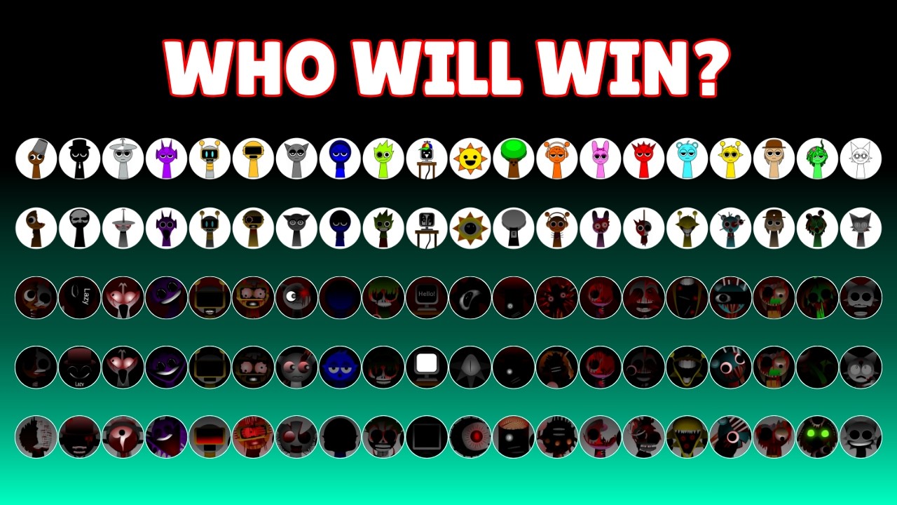 ALL 100 Sprunki Phase 1 - 5, Only 1 Winner: Last Marble Showdown!