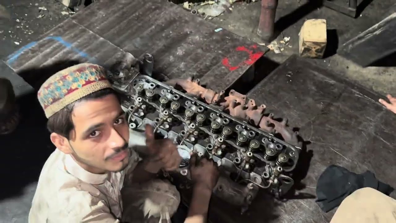 6 Cylinder Diesel Engine Head Intake and Exhaust Fitting | Diesel Engine Repair