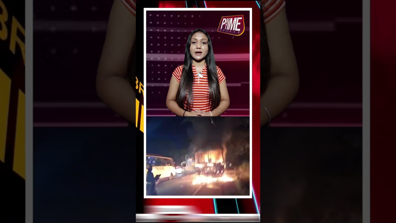 Massive Road Accident in Hathras: Bike Hits Bus, Fire Breaks Out, One Dead.
